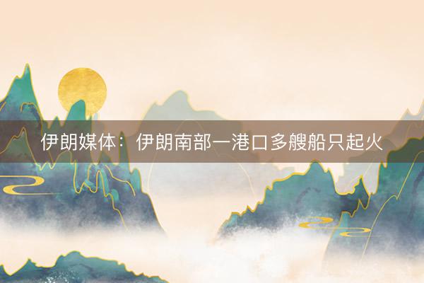 伊朗媒体：伊朗南部一港口多艘船只起火