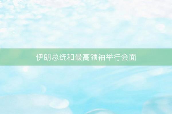 伊朗总统和最高领袖举行会面