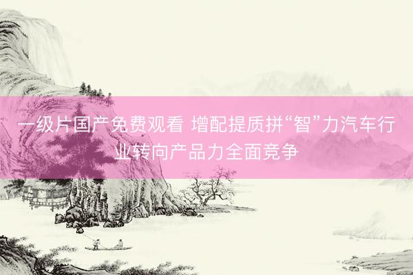 一级片国产免费观看 增配提质拼“智”力汽车行业转向产品力全面竞争