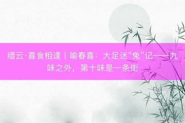 缙云·喜食相逢丨喻春喜：大足迷“兔”记——九味之外，第十味是一条街