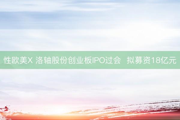 性欧美X 洛轴股份创业板IPO过会  拟募资18亿元