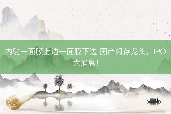 内射一面膜上边一面膜下边 国产闪存龙头，IPO大消息！