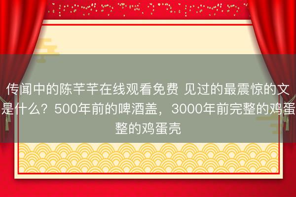传闻中的陈芊芊在线观看免费 见过的最震惊的文物是什么?500年前的啤酒盖,3000年前完整的鸡蛋壳