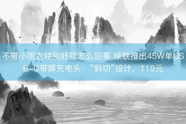 不带小雨衣特别舒服怎么回事 绿联推出45W单USB-C带屏充电头：“斜切”设计，119元