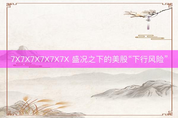 7X7X7X7X7X7X 盛况之下的美股“下行风险”