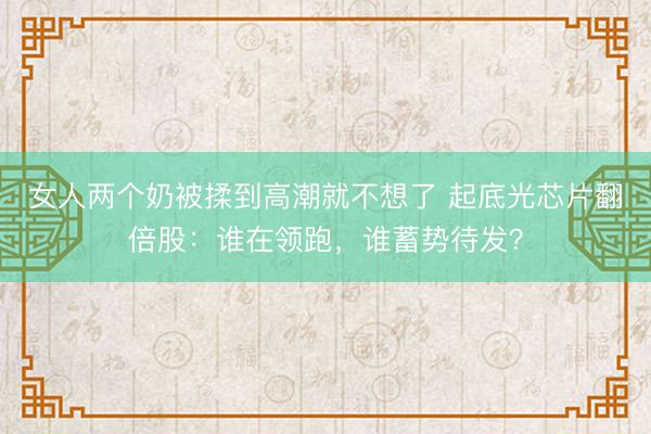 女人两个奶被揉到高潮就不想了 起底光芯片翻倍股：谁在领跑，谁蓄势待发？