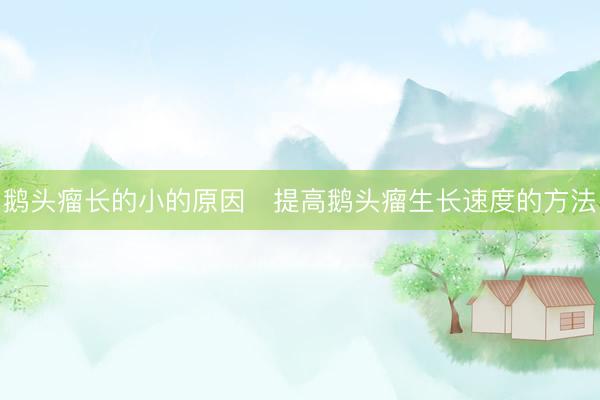 鹅头瘤长的小的原因   提高鹅头瘤生长速度的方法
