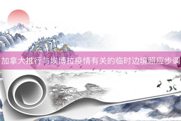 加拿大推行与埃博拉疫情有关的临时边境照应步调