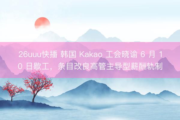26uuu快播 韩国 Kakao 工会晓谕 6 月 10 日歇工，条目改良高管主导型薪酬轨制