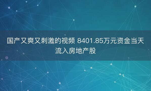 国产又爽又刺激的视频 8401.85万元资金当天流入房地产股