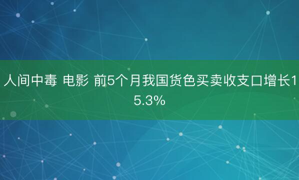 人间中毒 电影 前5个月我国货色买卖收支口增长15.3%